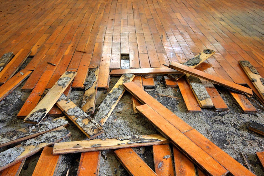 Wood flooring repair service in New York City, showcasing tools and materials used for restoration and maintenance.